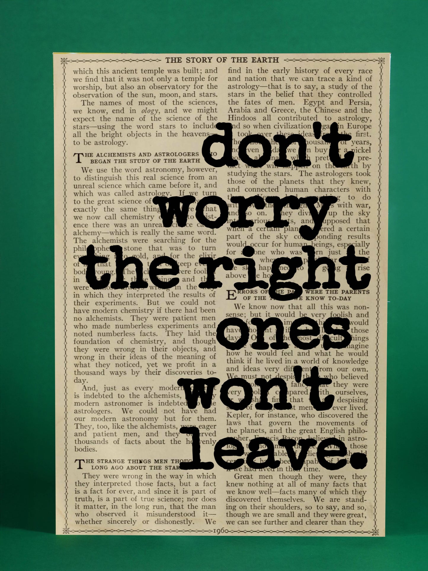 Inspirational Quote Vintage Page