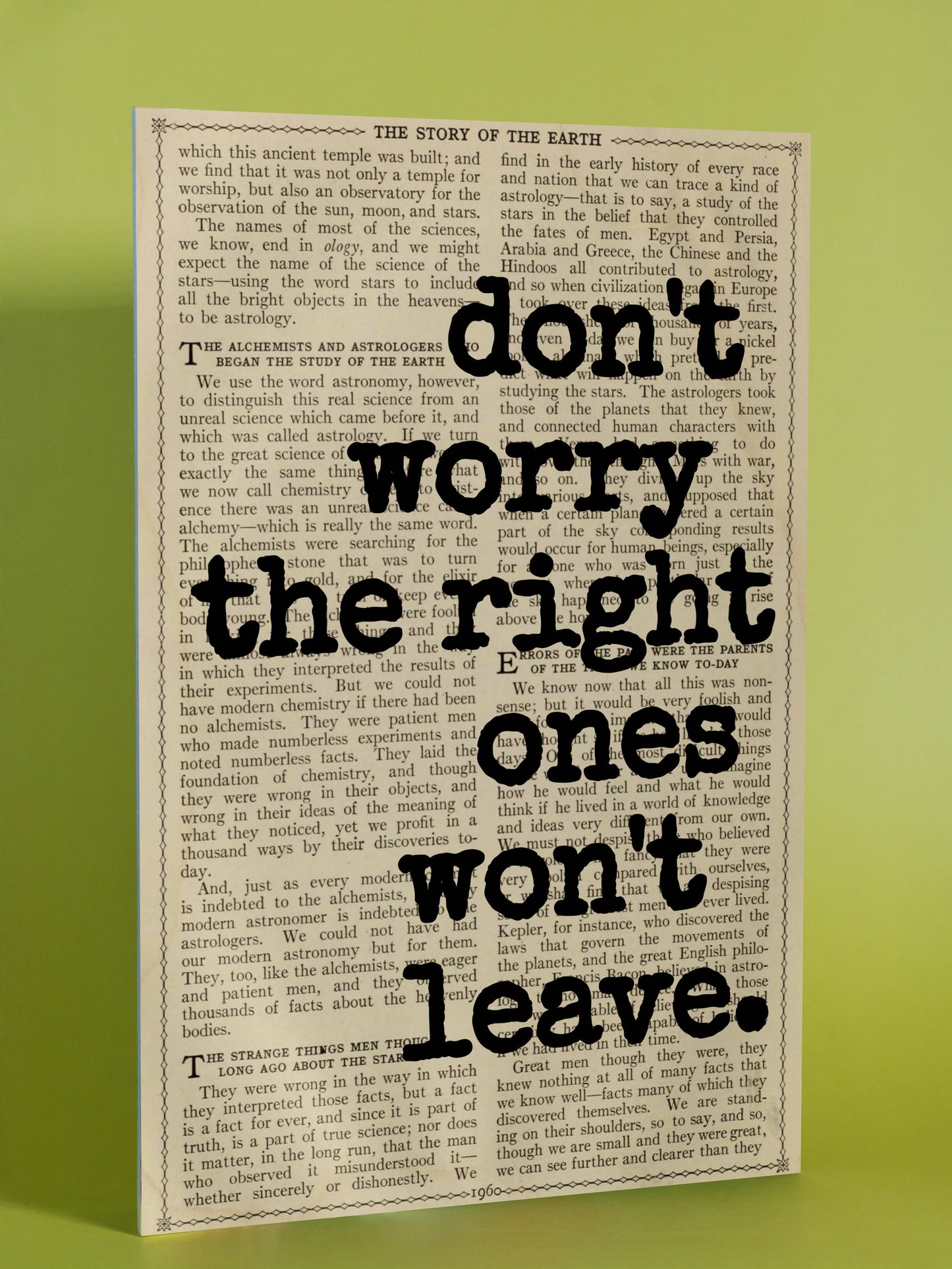 Inspirational Quote Vintage Page