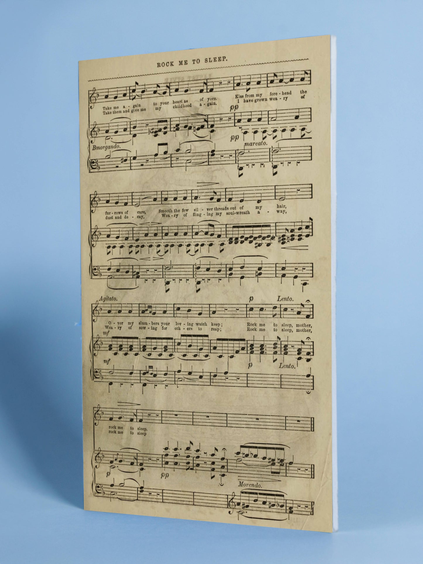 Vintage Sheet Music Poster – “Rock Me to Sleep”
