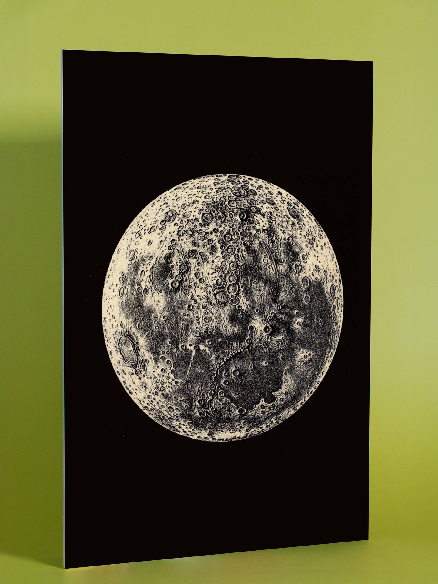 Vintage Lunar Surface Poster – Detailed Moon Illustration