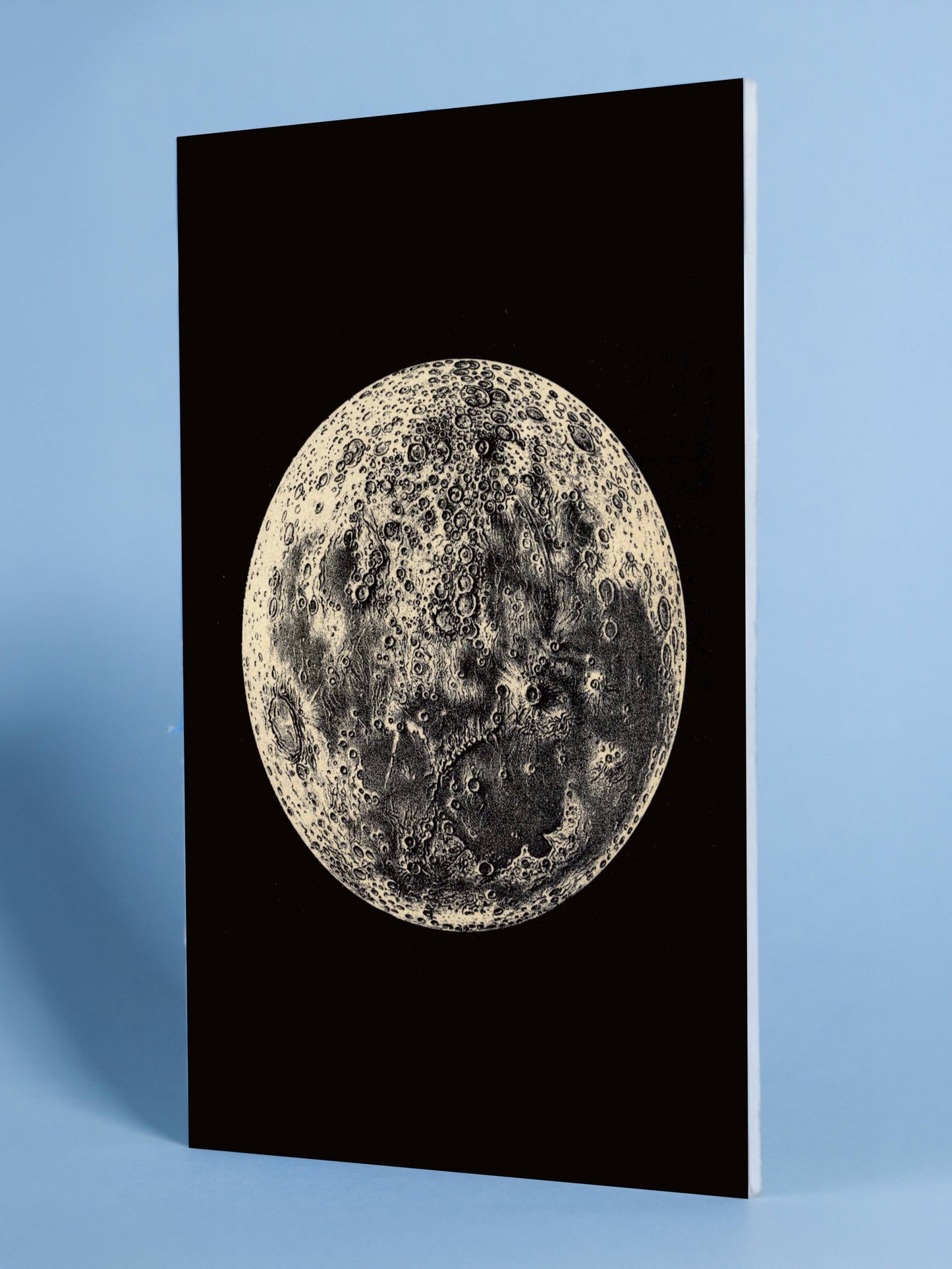 Vintage Lunar Surface Poster – Detailed Moon Illustration