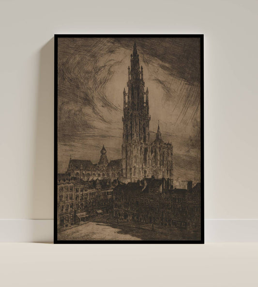 Gothic Cathedral Etching