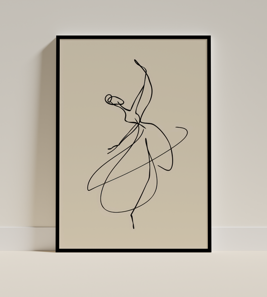 Minimal Dancer Silhouette – Elegant Line Drawing Wall Art