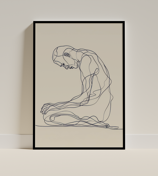 Serenity in Lines – Minimalist Abstract Figure Art Poster