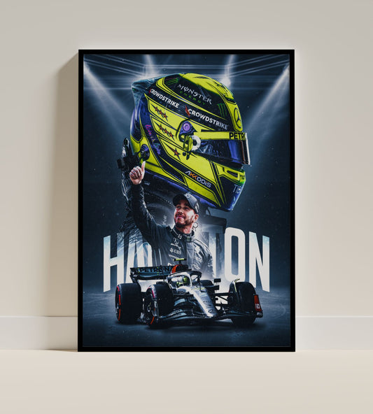 Lewis Hamilton Mercedes Petronas Racing Poster