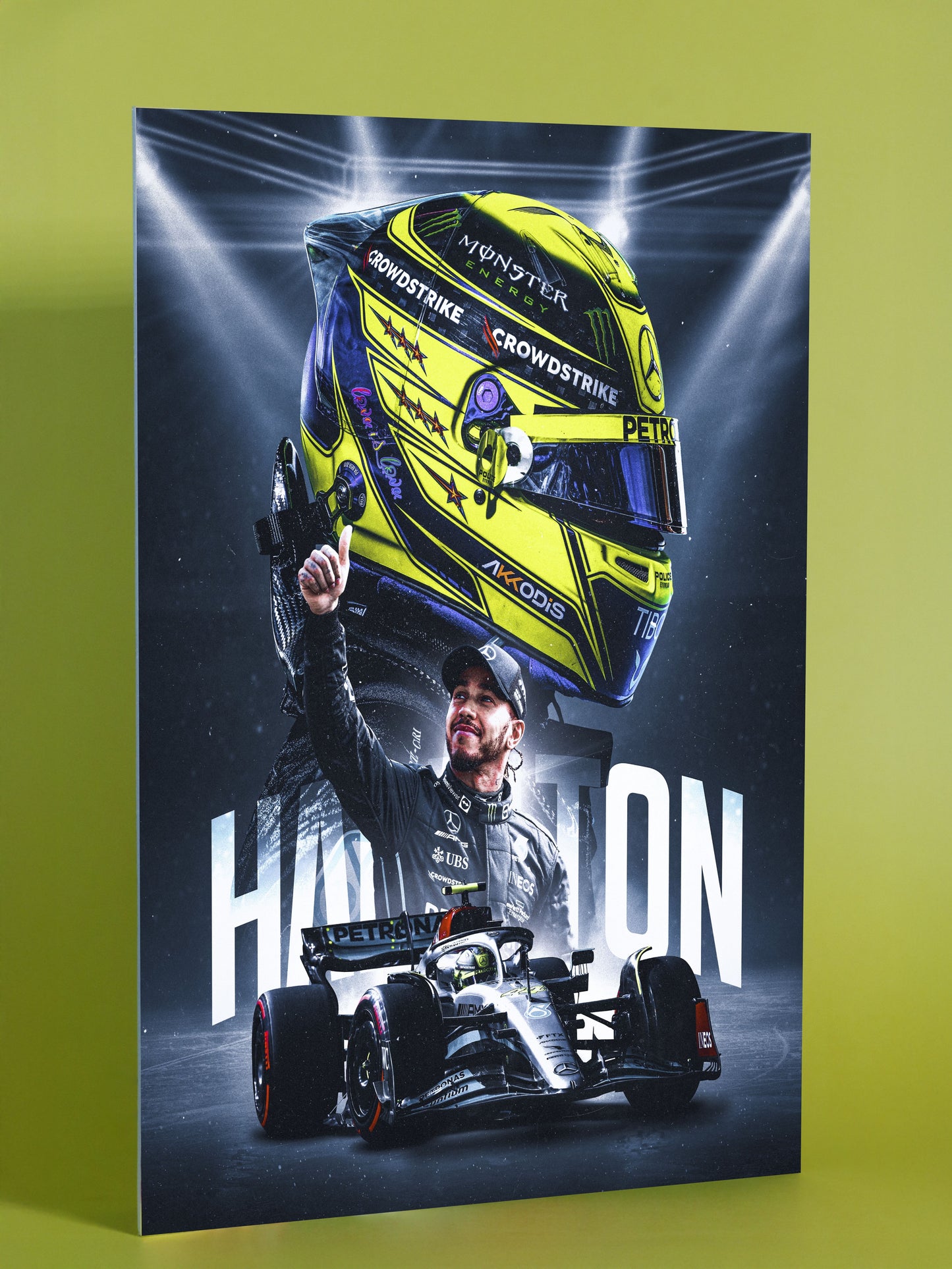Lewis Hamilton Mercedes Petronas Racing Poster