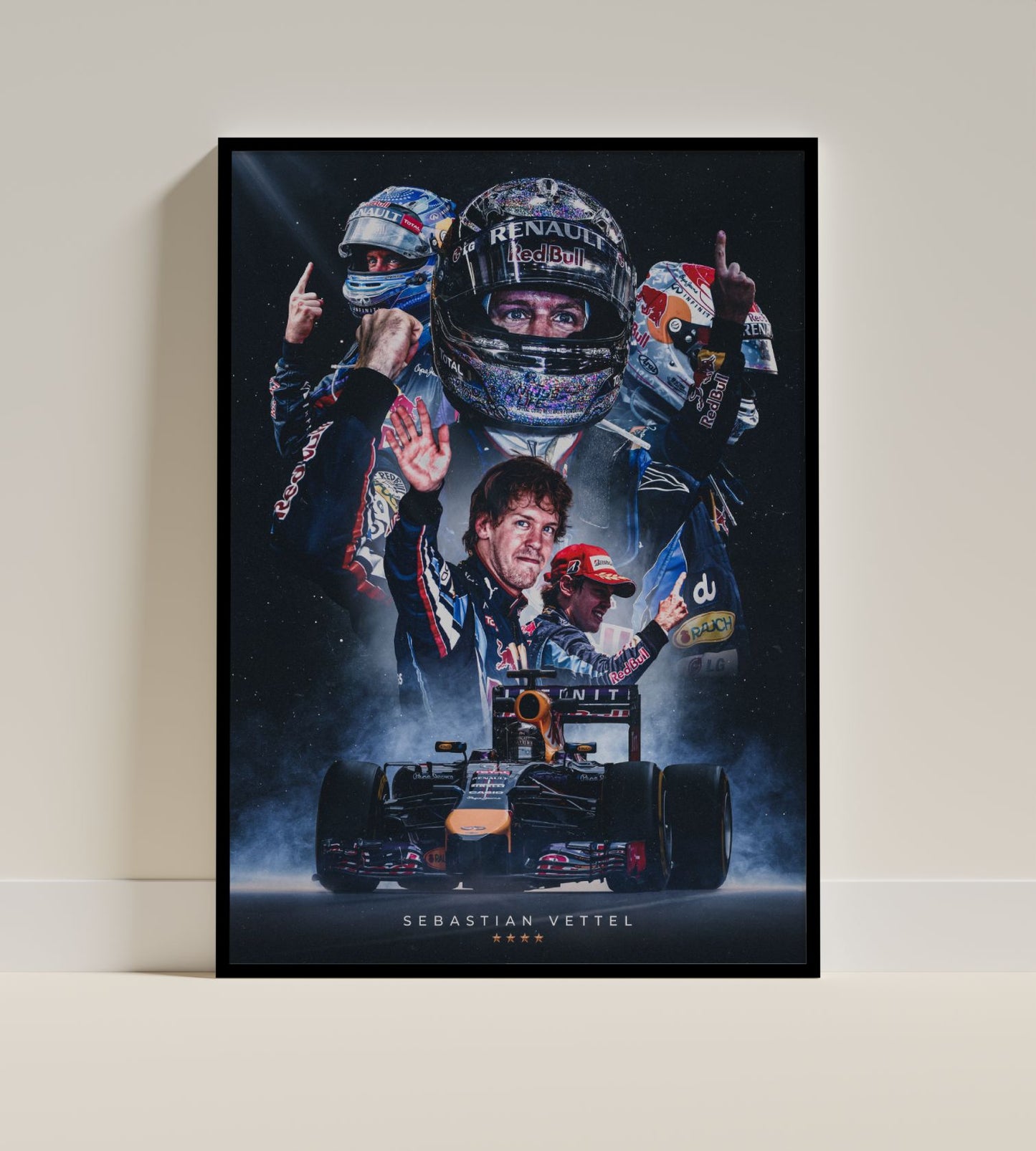 Sebastian Vettel Red Bull Racing Champion F1 Poster
