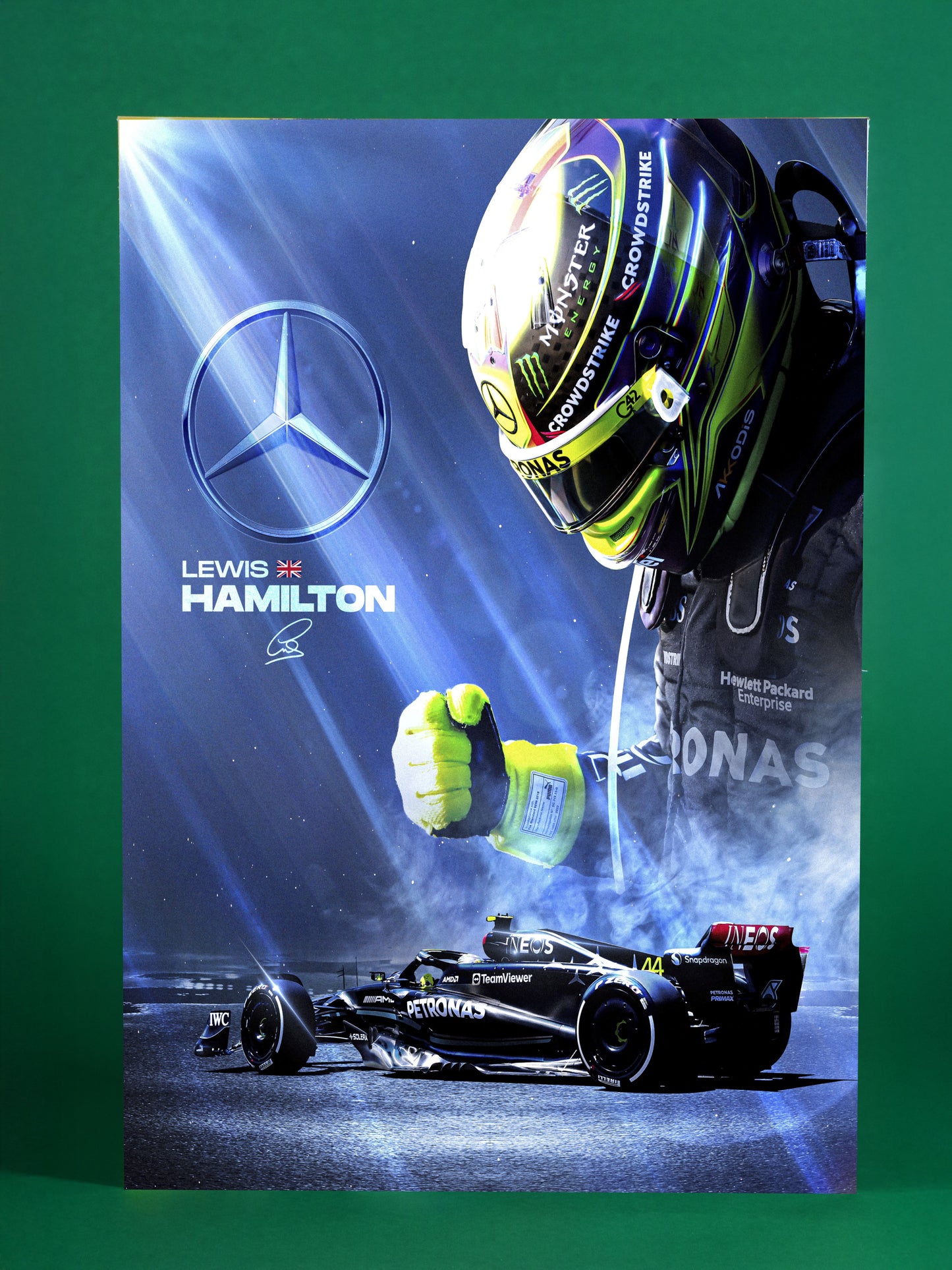 Lewis Hamilton Mercedes F1 Poster