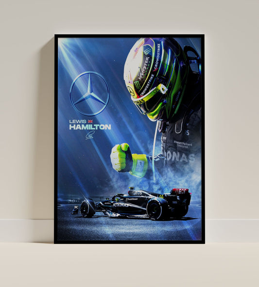 Lewis Hamilton Mercedes F1 Poster