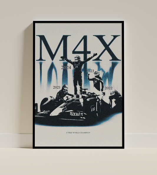 Max Verstappen – 4X Champion Minimalist Poster