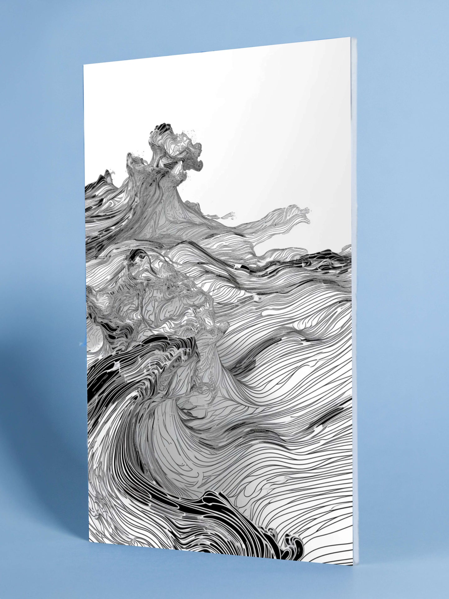 Abstract Flow - Black and White Wave Lines Poster