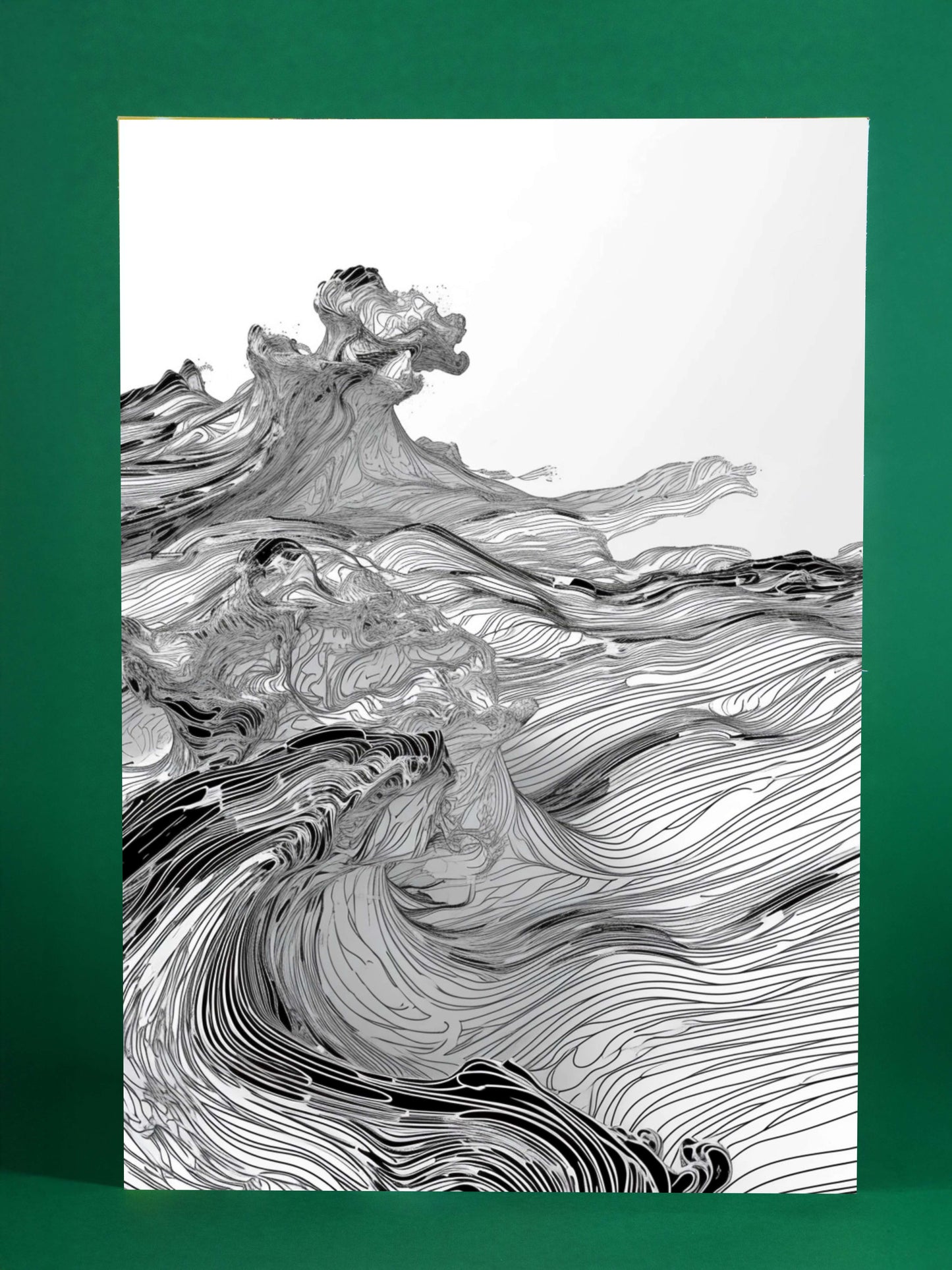 Abstract Flow - Black and White Wave Lines Poster
