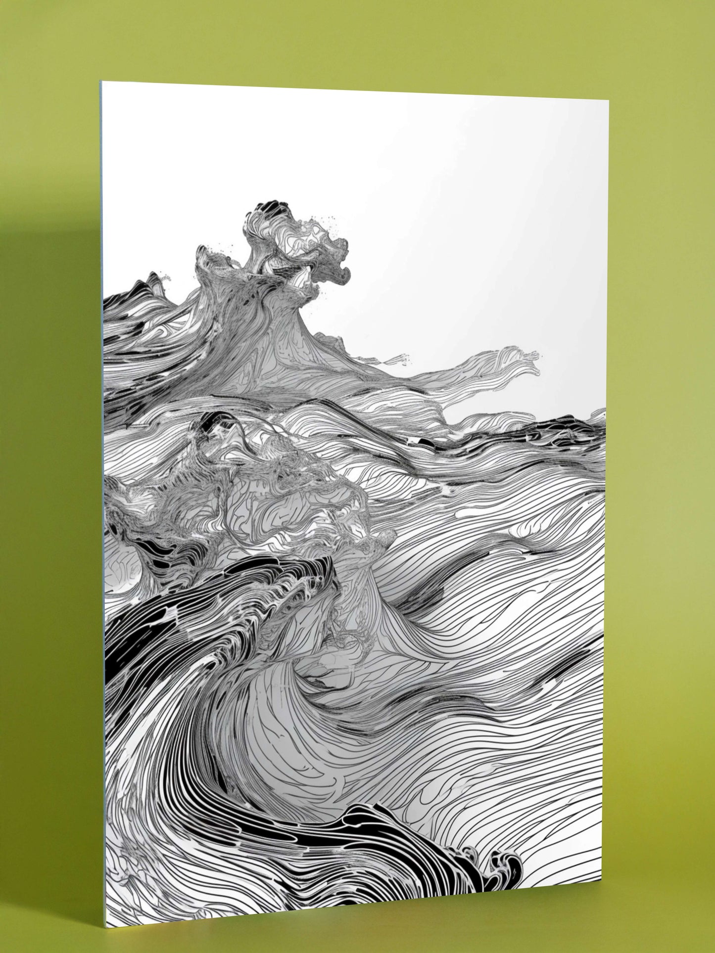 Abstract Flow - Black and White Wave Lines Poster