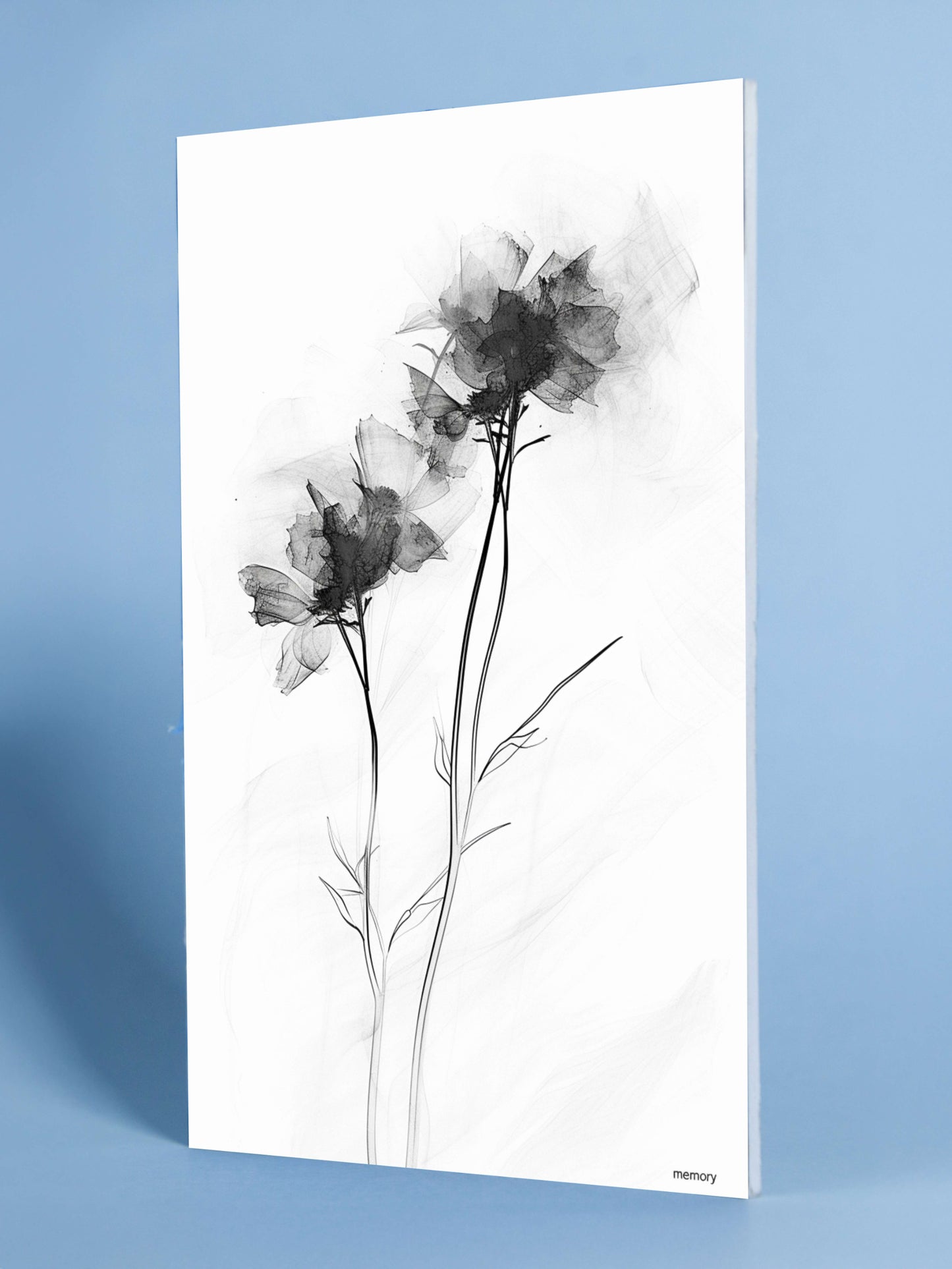 Ethereal Blooms: Black & White Botanical Art Print