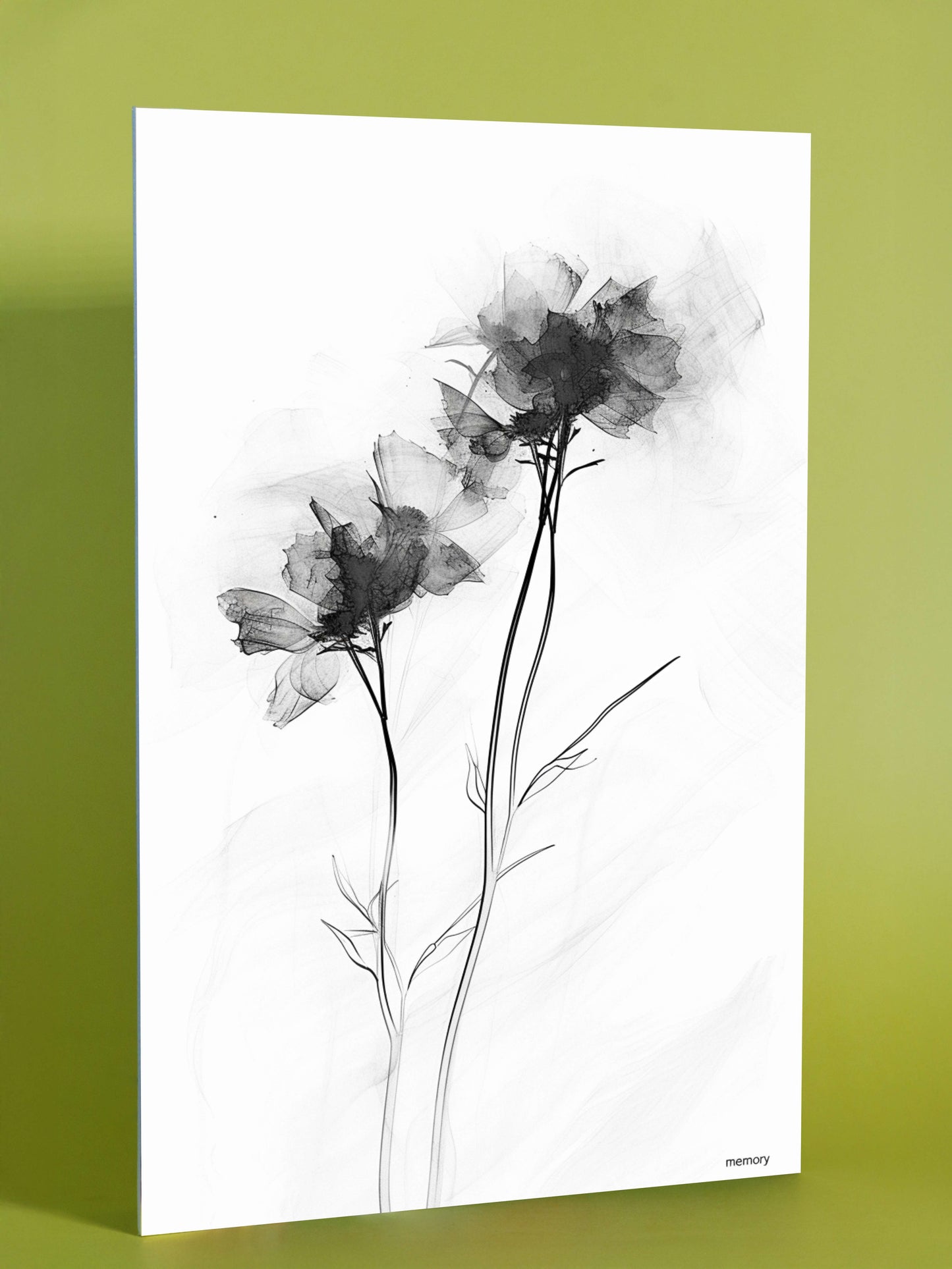 Ethereal Blooms: Black & White Botanical Art Print