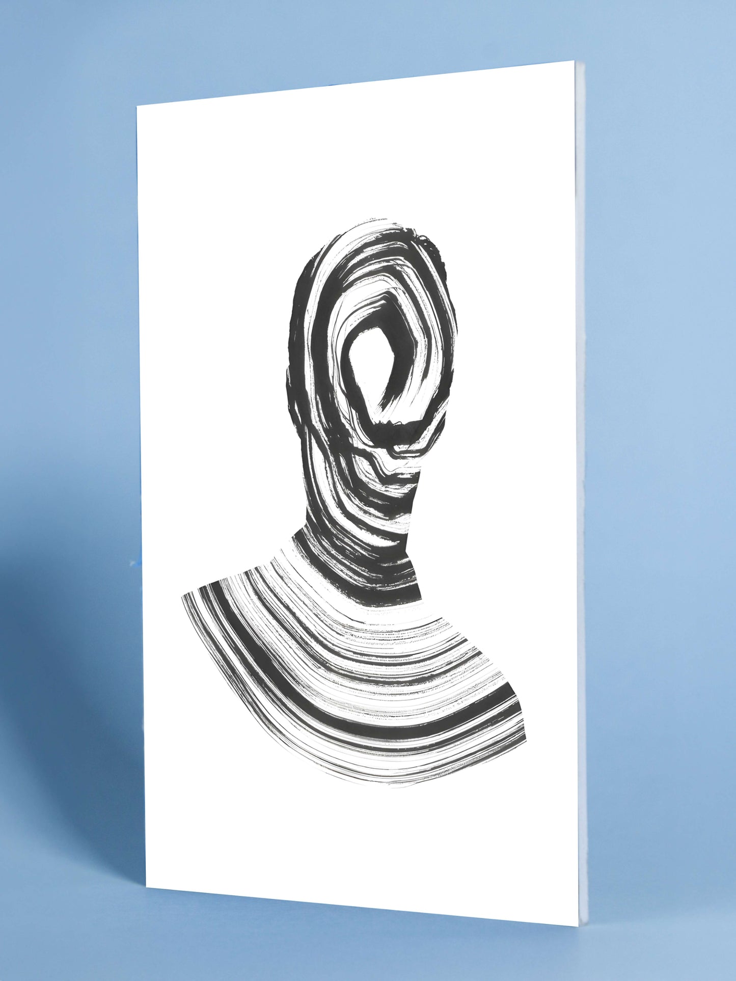Abstract Monochrome Portrait – Modern Minimalist Line Art