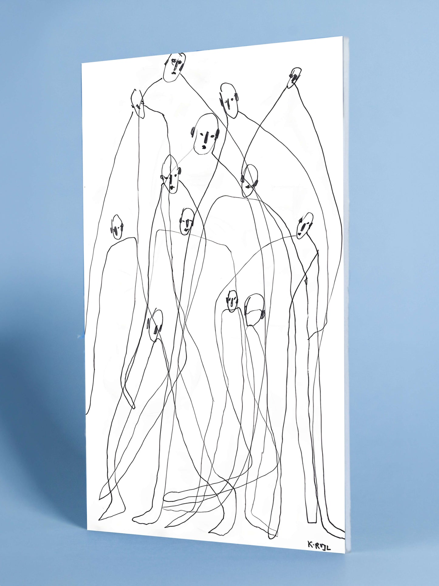 Abstract Minimalist Line Art – Group of Figures