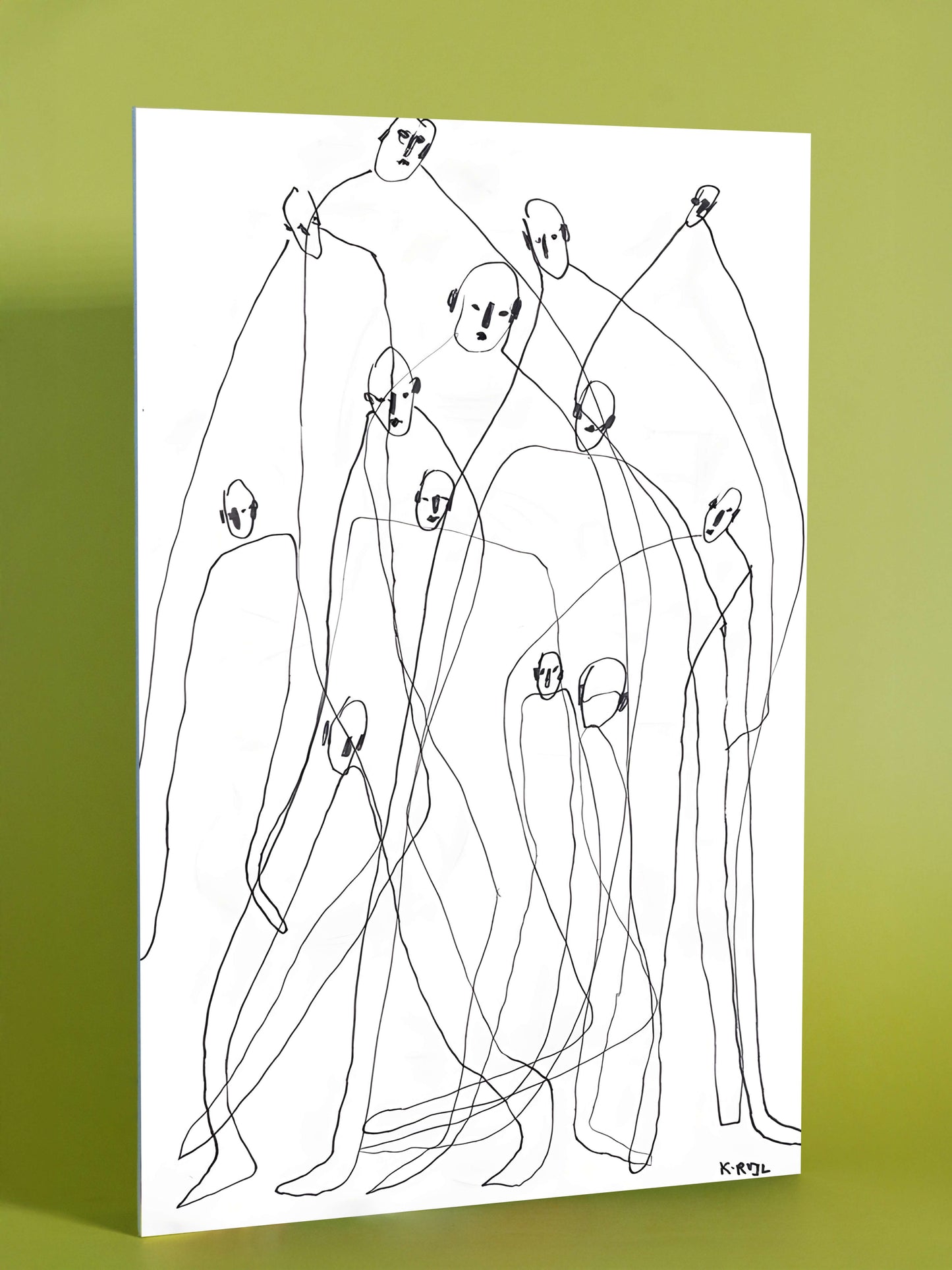 Abstract Minimalist Line Art – Group of Figures