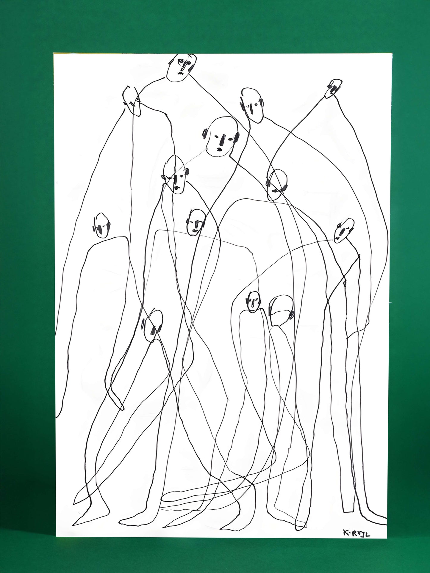 Abstract Minimalist Line Art – Group of Figures