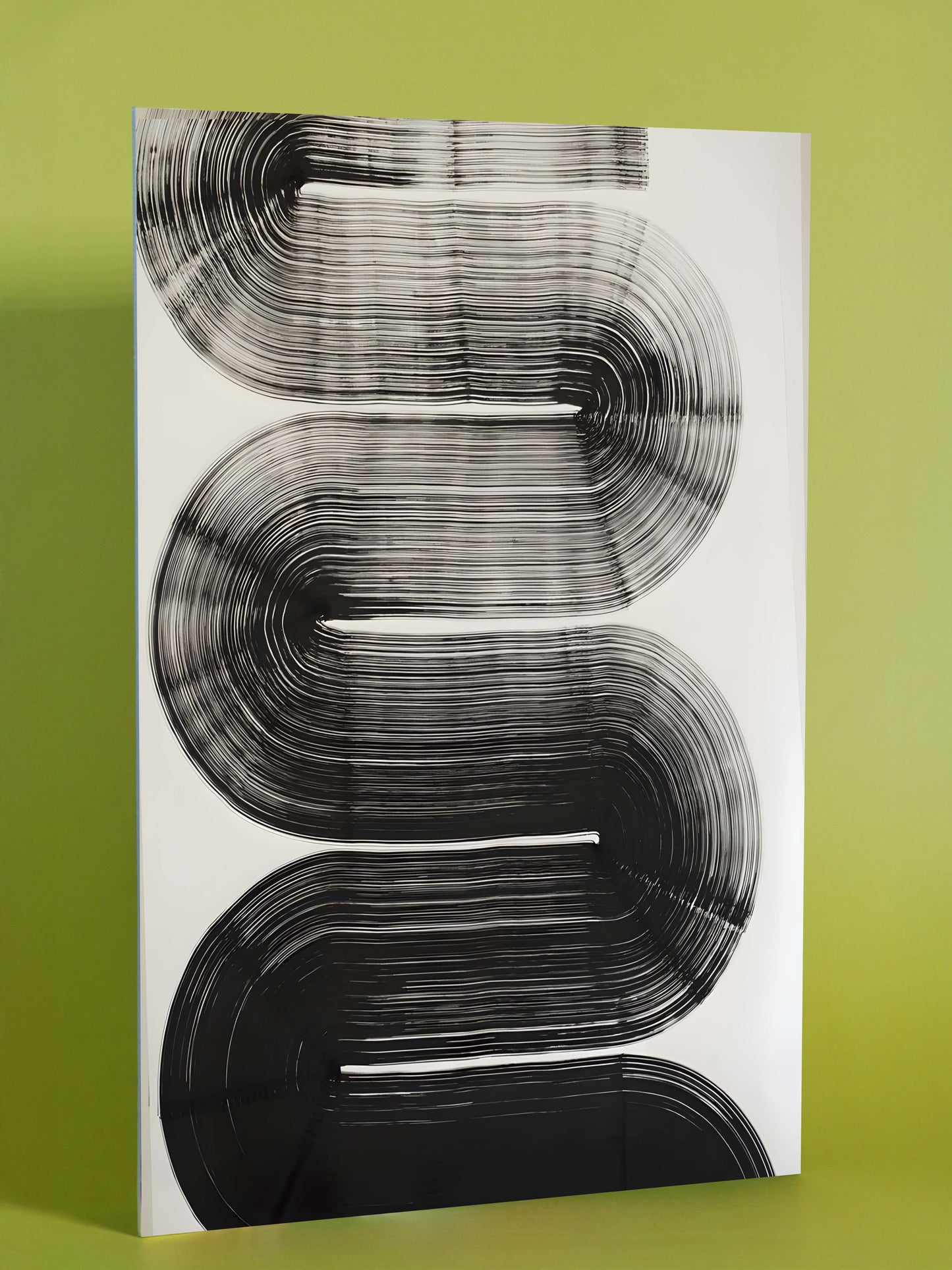 Monochrome Motion: Minimalist Black Swirl Art Print