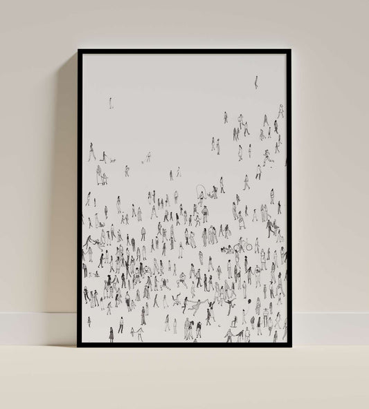 Urban Crowd Minimalist Art Print