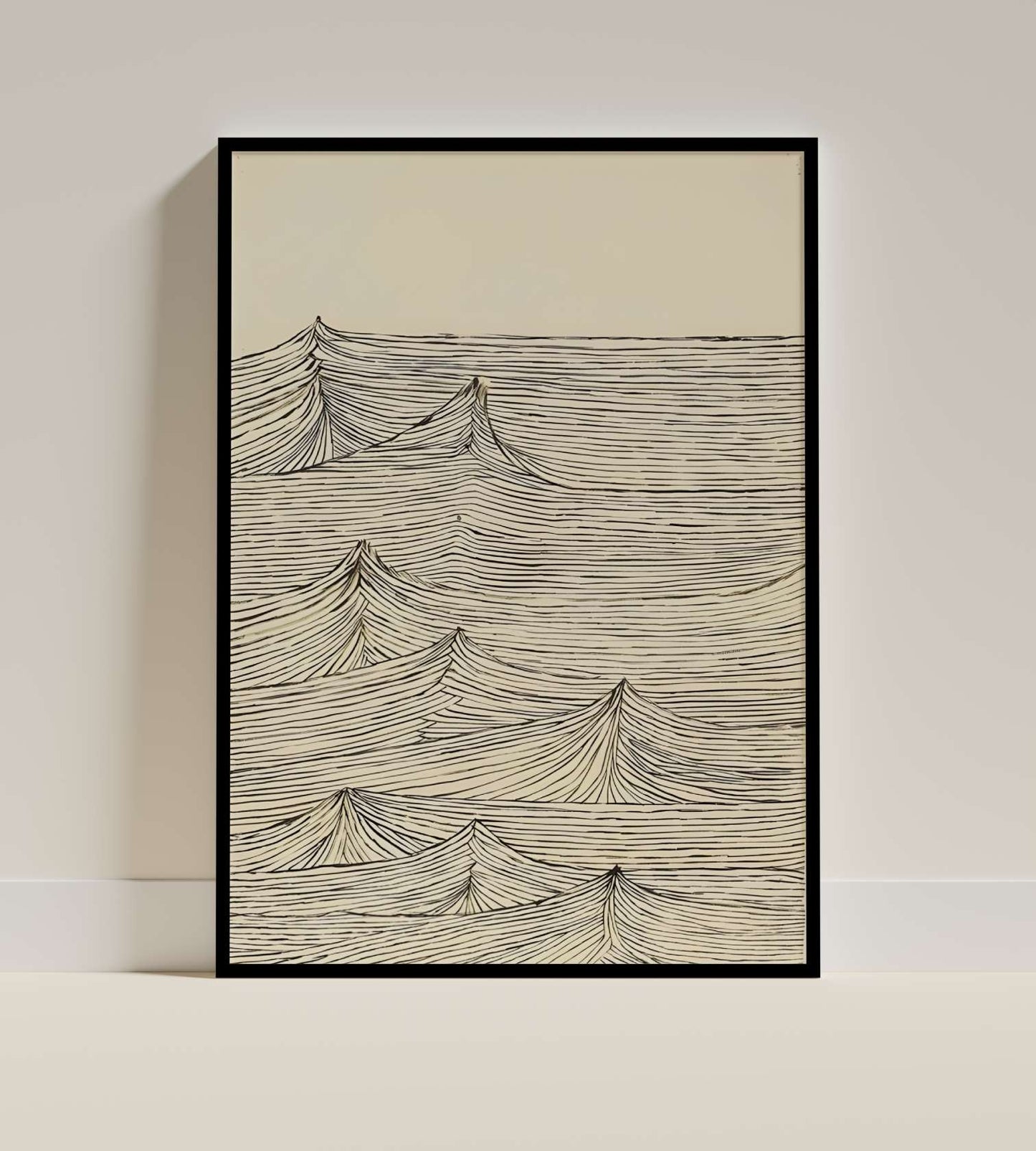 Minimalist Wavy Lines Abstract Poster