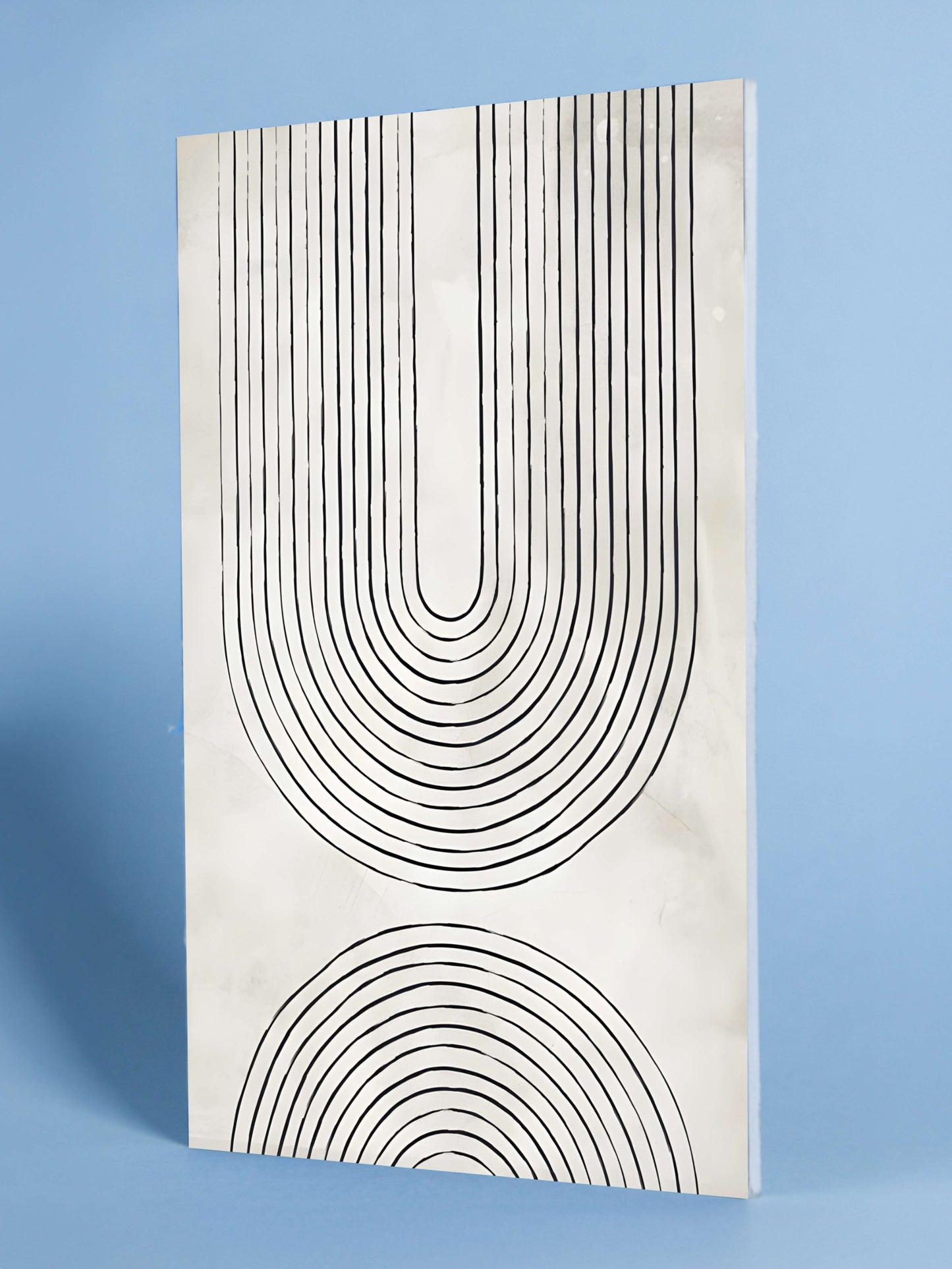Modern Minimal U-Line Geometric Art Poster