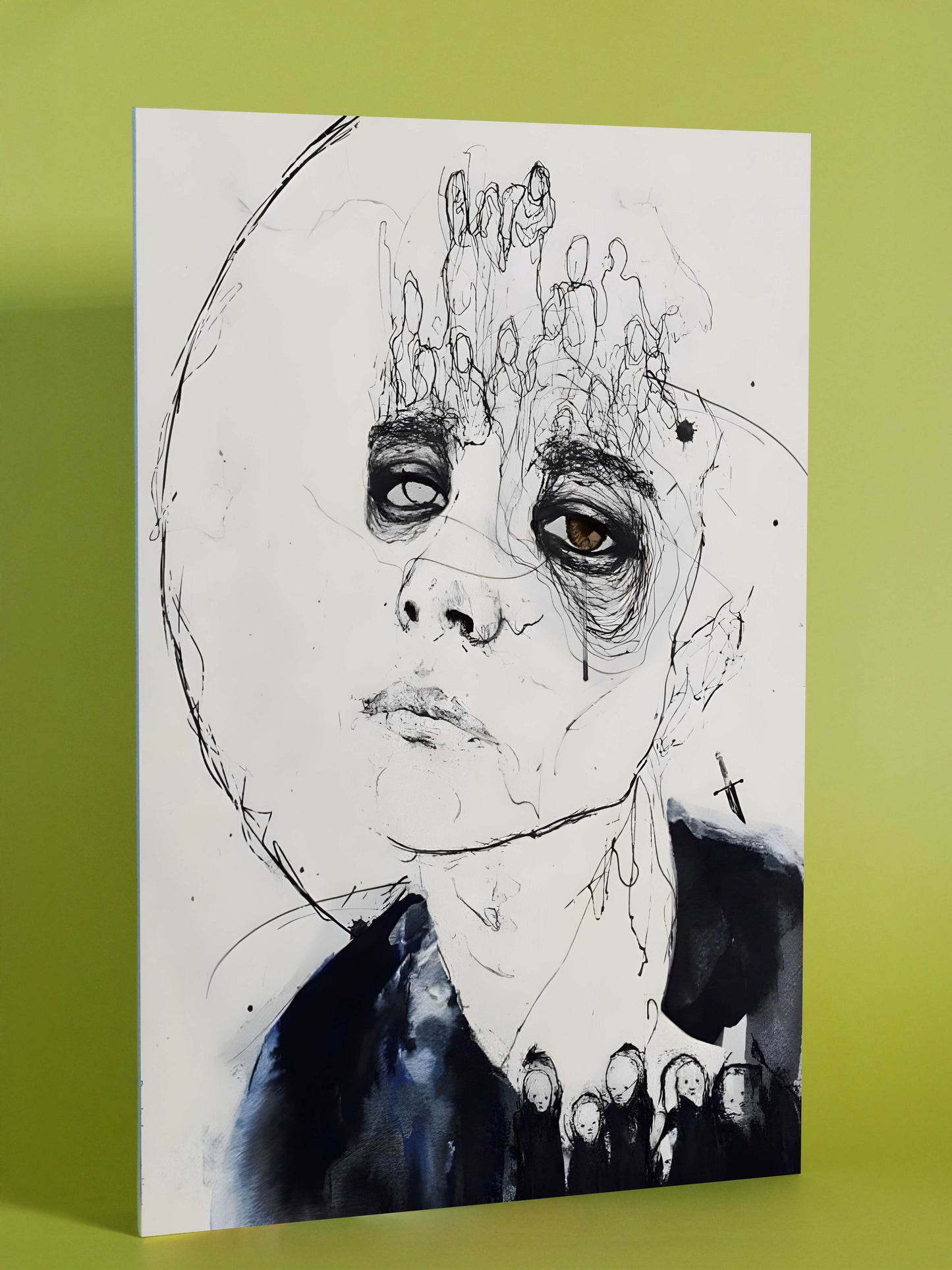 Modern Ink and Watercolor Art Print