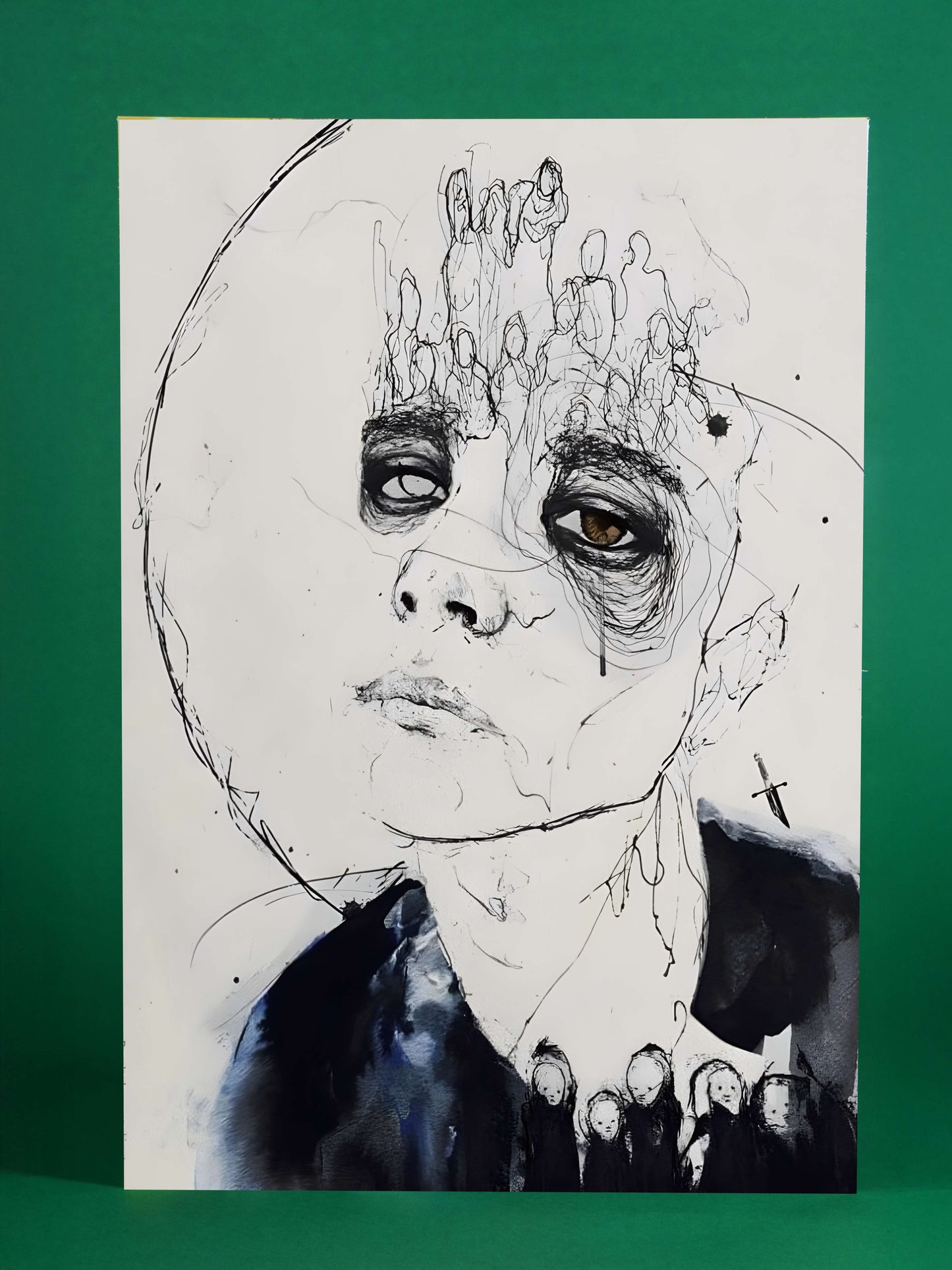 Modern Ink and Watercolor Art Print