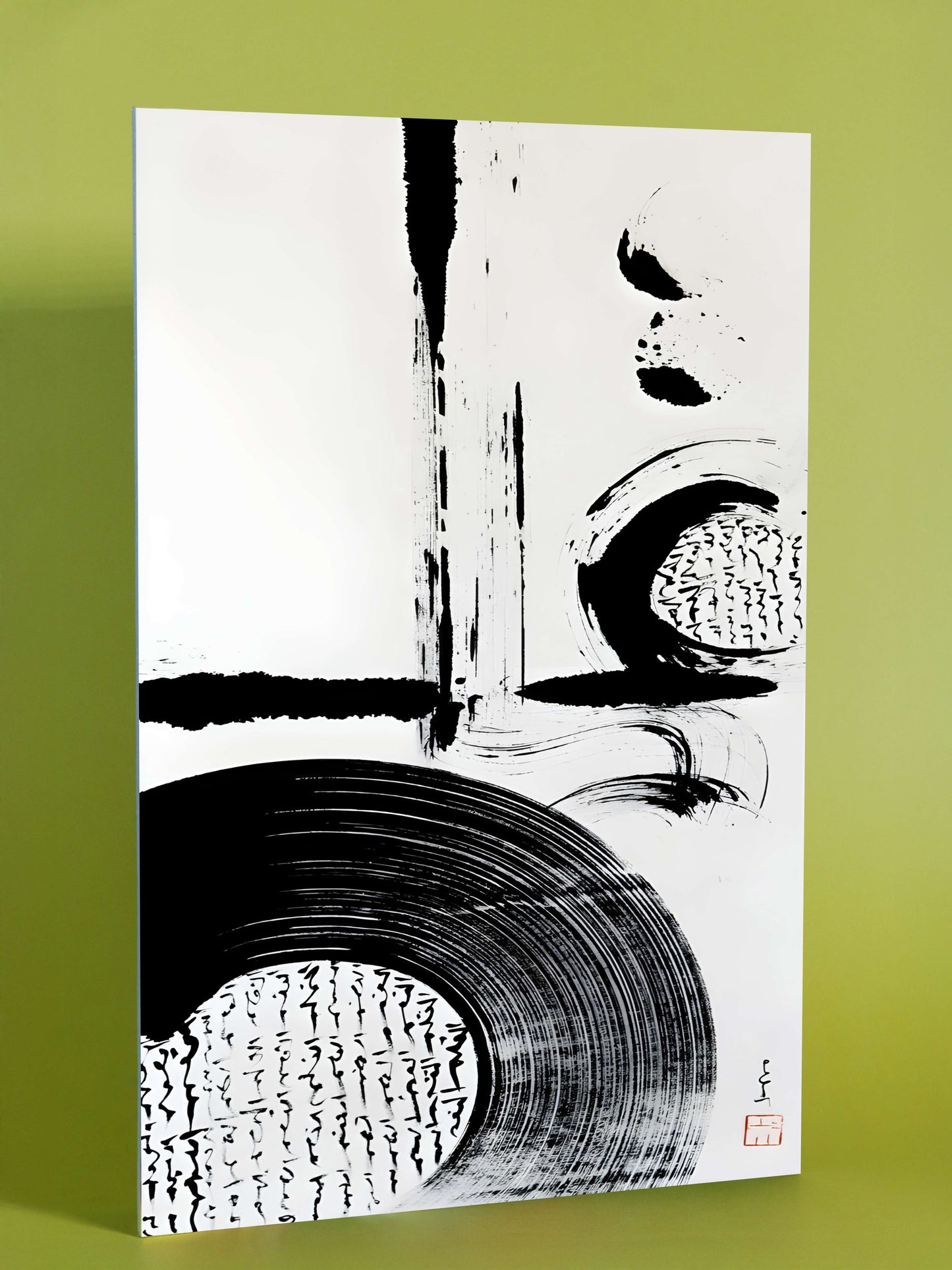 Zen Circle Calligraphy Abstraction Poster