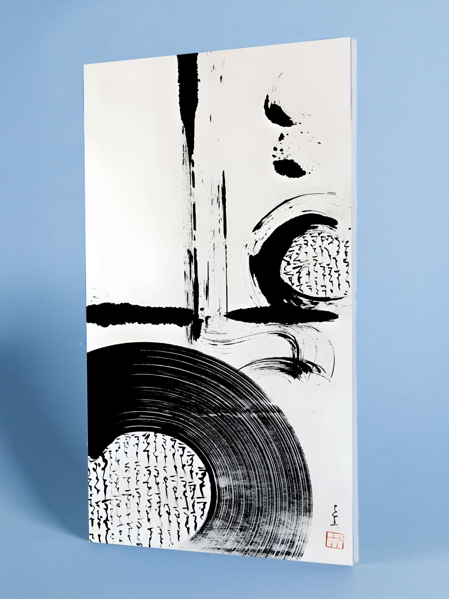 Zen Circle Calligraphy Abstraction Poster