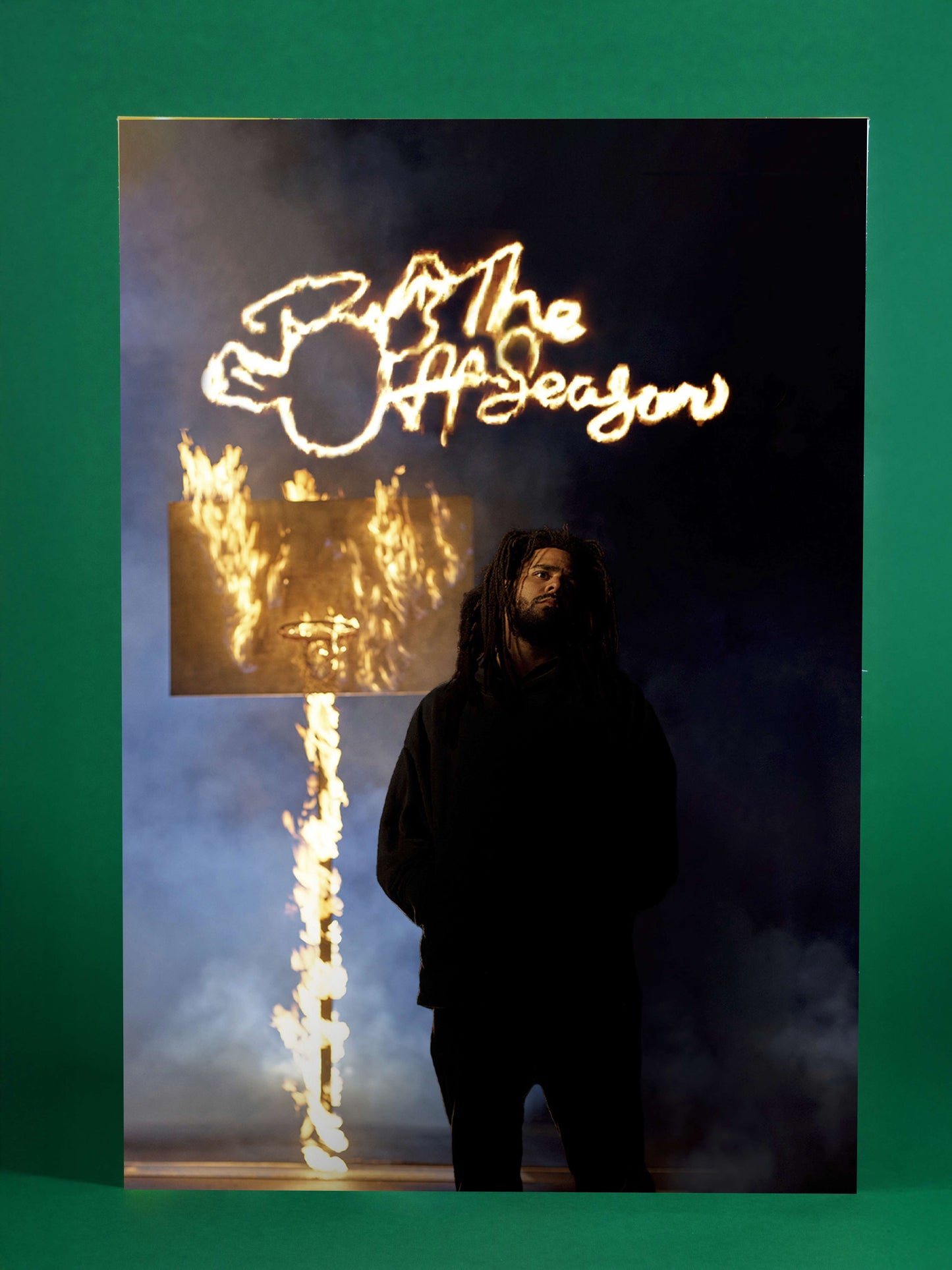 J. Cole The Off-Season Flaming Basketball Poster