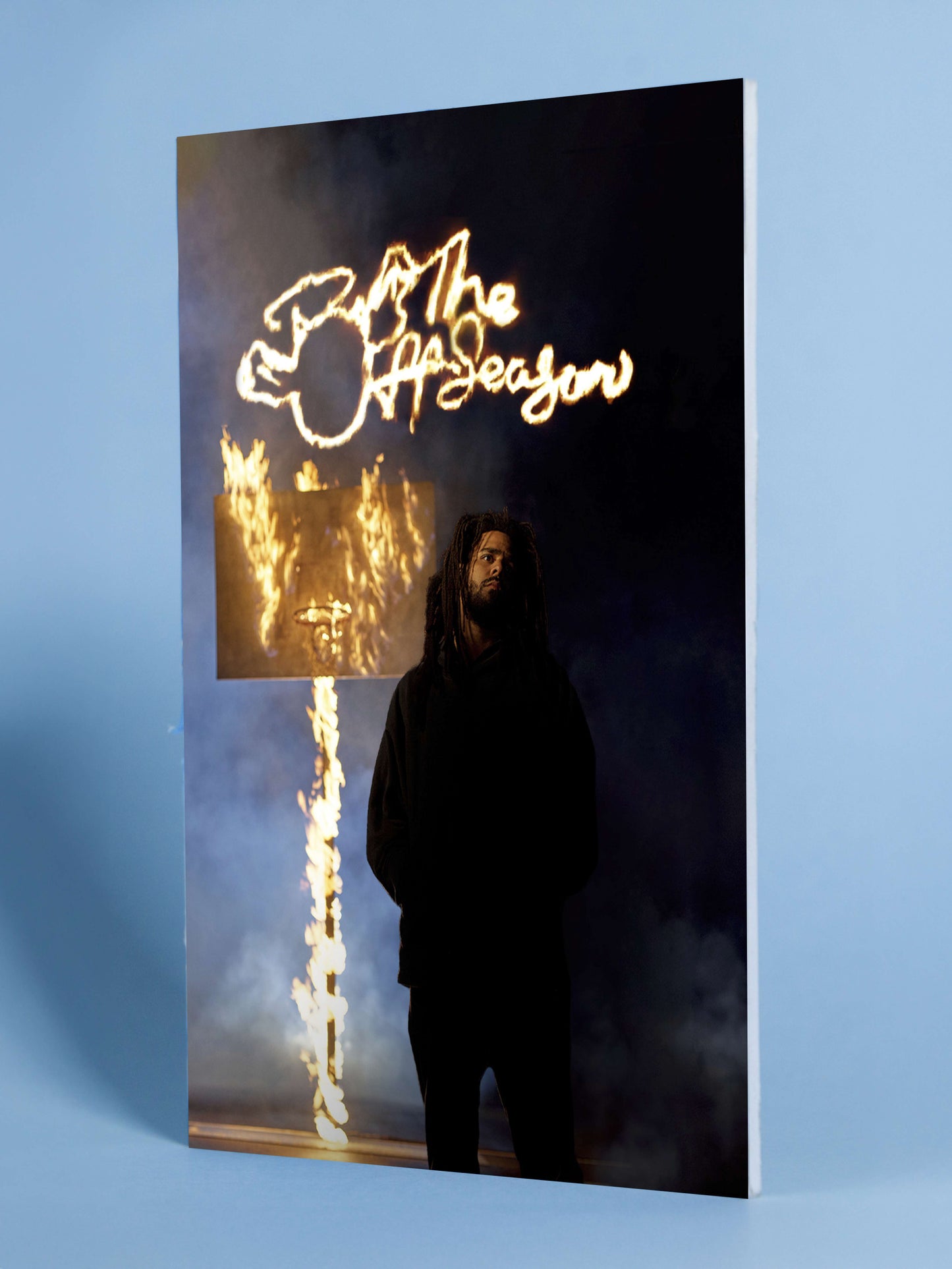 J. Cole The Off-Season Flaming Basketball Poster
