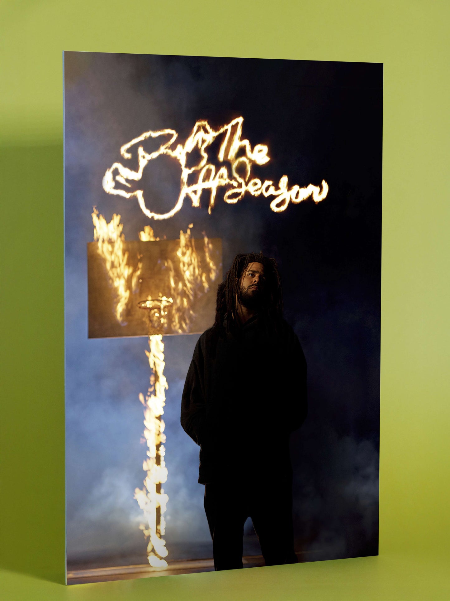 J. Cole The Off-Season Flaming Basketball Poster