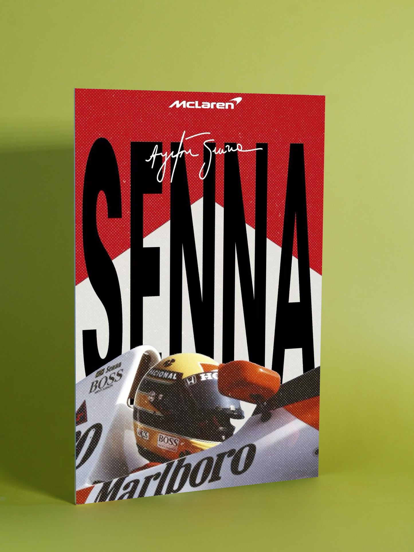Ayrton Senna – McLaren Bold Typography Poster
