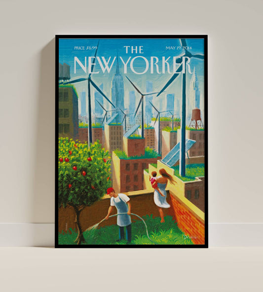 Eco City Rooftop Garden Art Print – New Yorker Cover, May 19, 2014