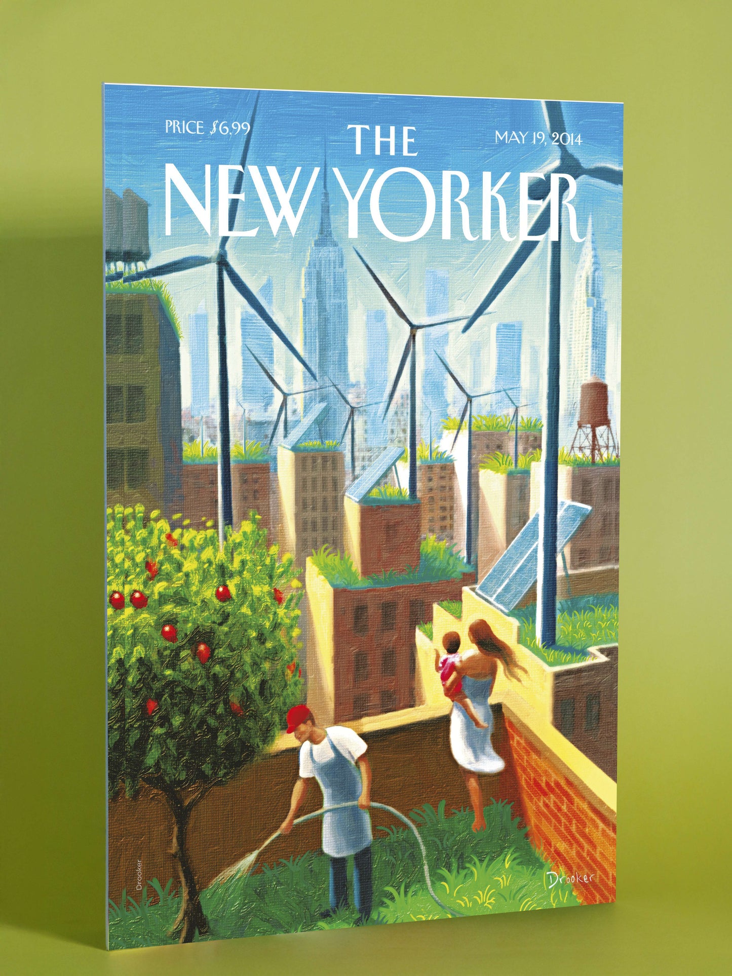 Eco City Rooftop Garden Art Print – New Yorker Cover, May 19, 2014