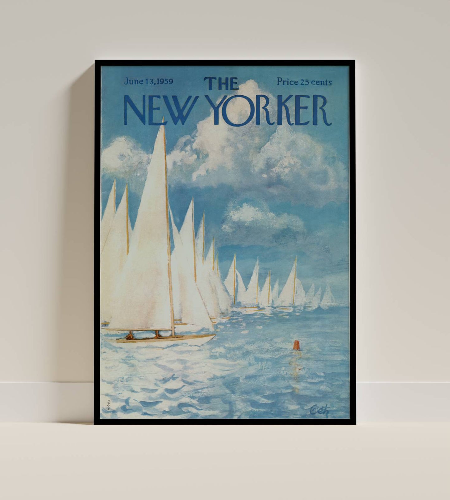 Retro Sailing Art Print – The New Yorker Magazine Cover, June 13, 1959