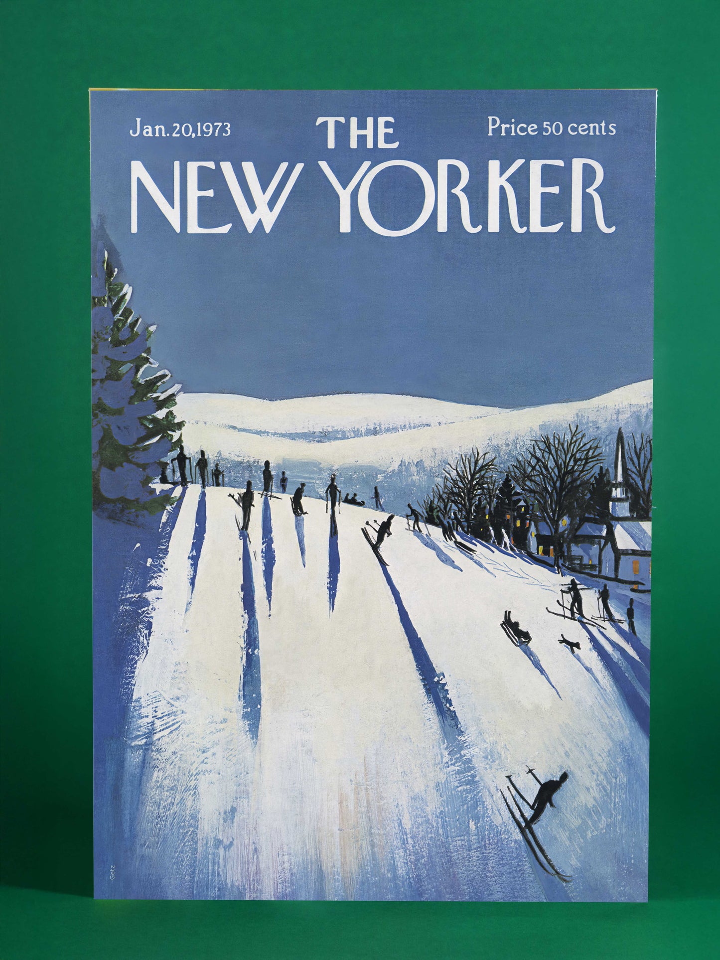 Winter Hills Skiers - New Yorker Cover (January 20, 1973)