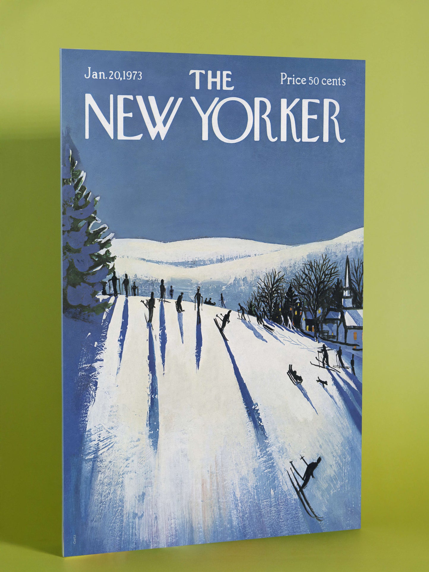 Winter Hills Skiers - New Yorker Cover (January 20, 1973)