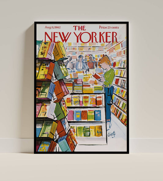Vintage Bookstore Art Print – The New Yorker Cover, August 11, 1962