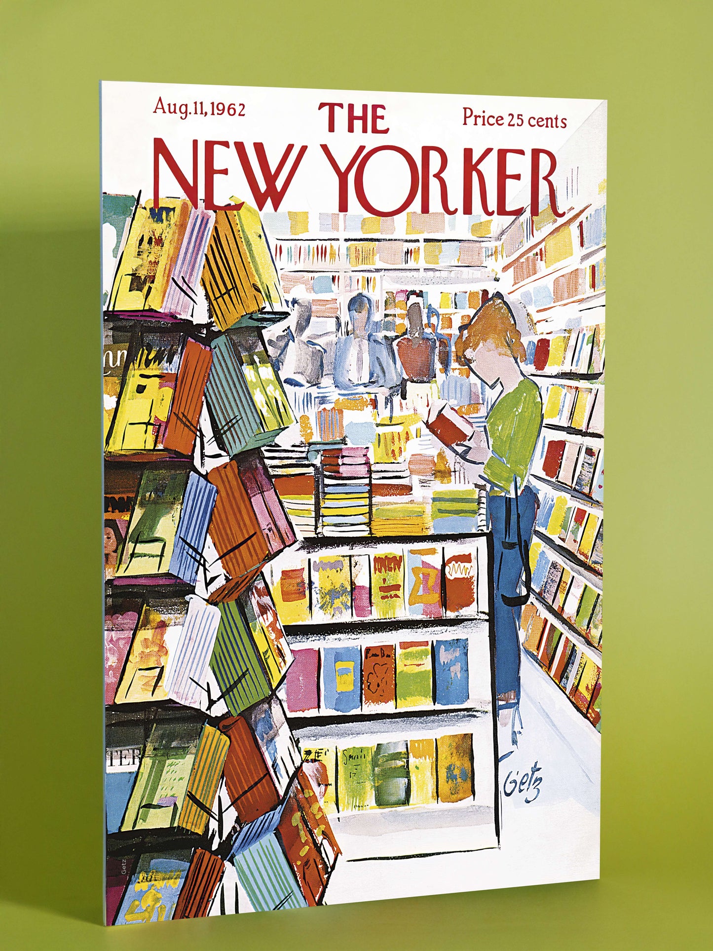 Vintage Bookstore Art Print – The New Yorker Cover, August 11, 1962