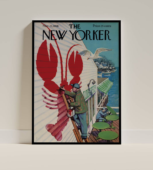 Lobster Shack Art - New Yorker Cover (March 22, 1958)