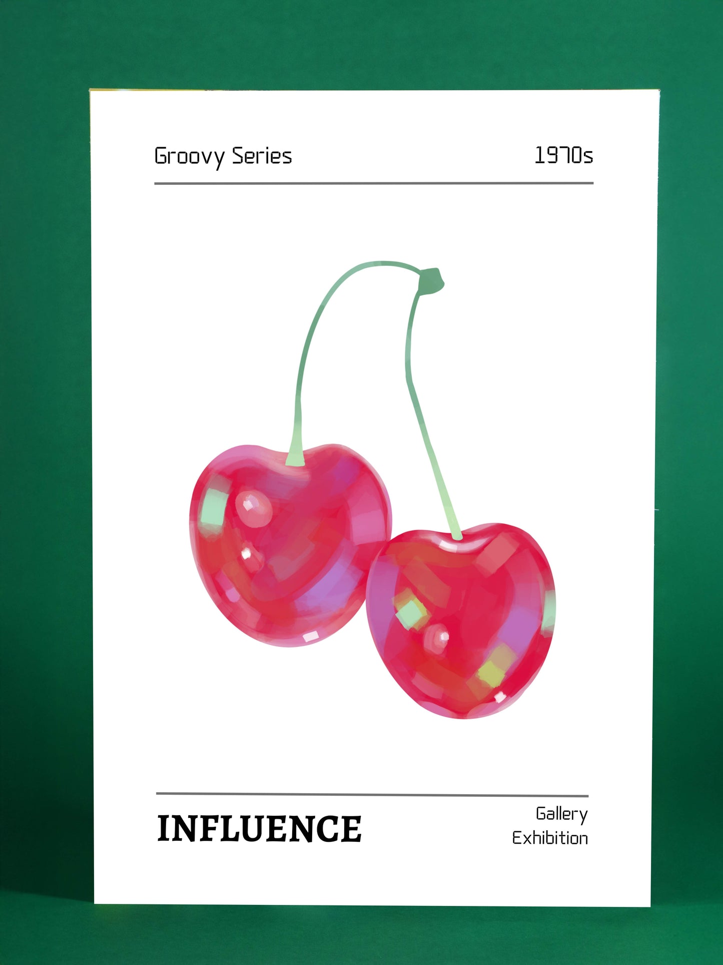 Groovy Cherries Poster – Influence (1970s Retro Art)