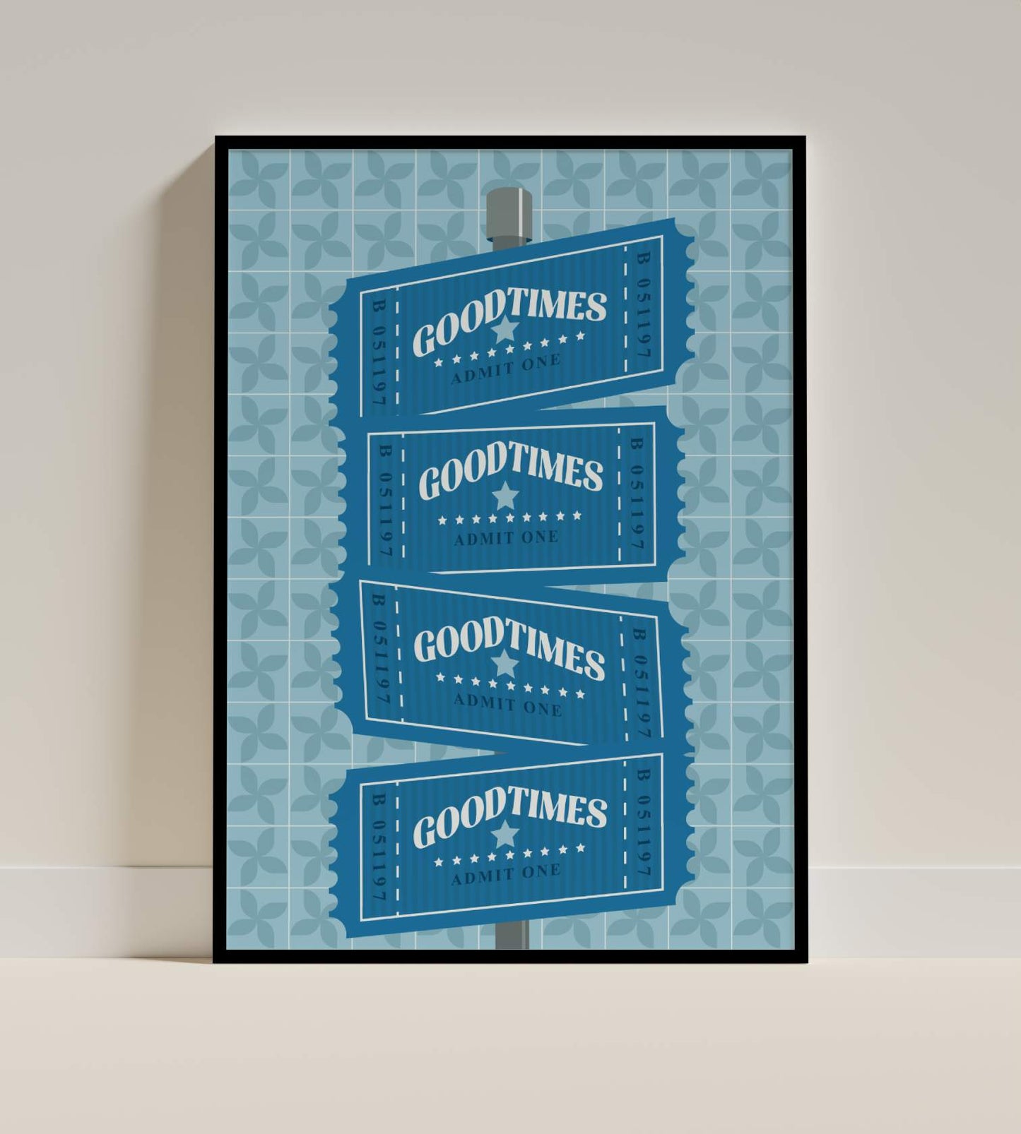 Vintage Goodtimes Admit One Ticket Poster
