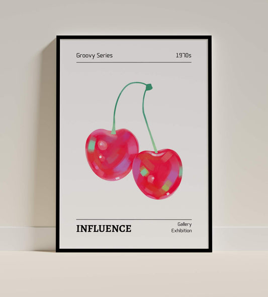 Groovy Cherries Poster – Influence (1970s Retro Art)