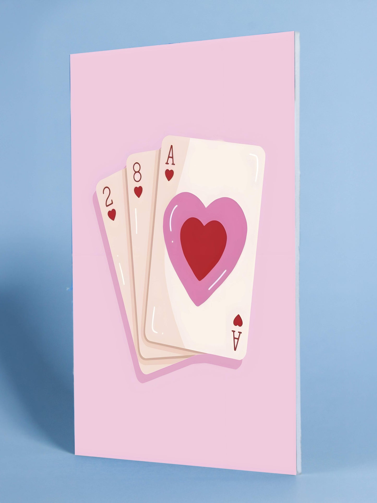 Pink Hearts Playing Cards Art Print