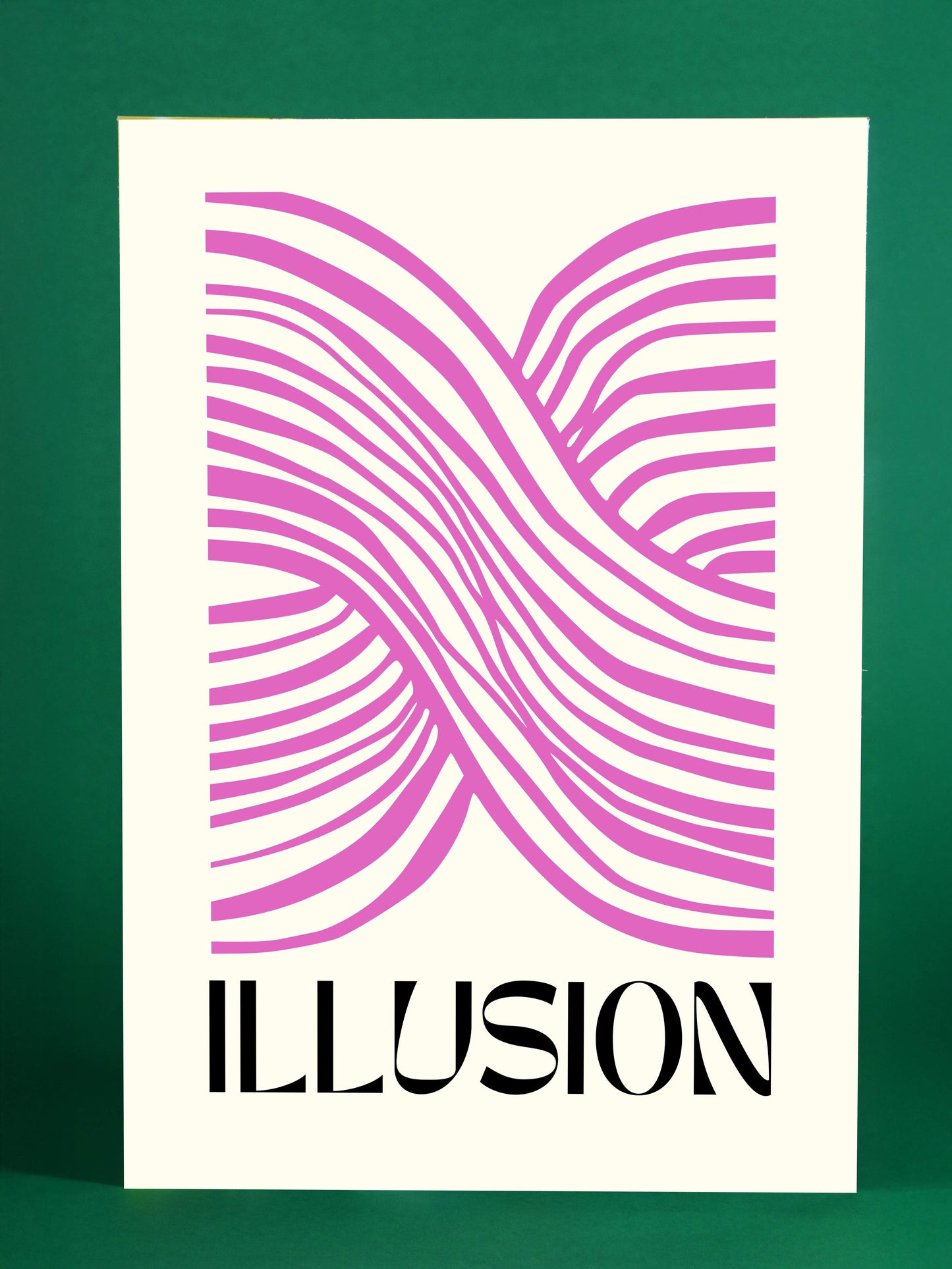 Illusion – Pink Abstract Optical Art Poster