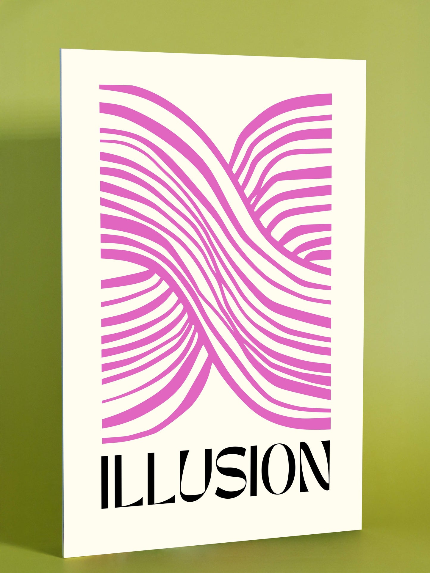 Illusion – Pink Abstract Optical Art Poster