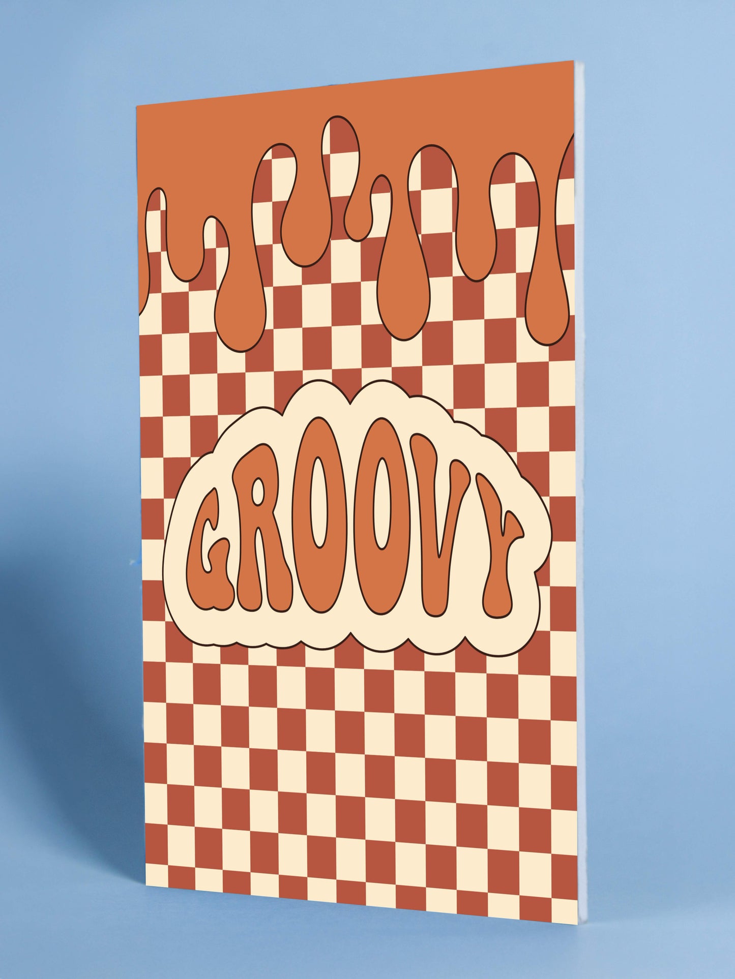 Groovy Retro Checkerboard Poster